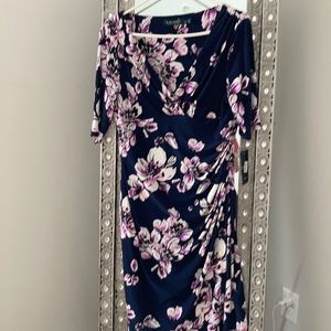 NWT Lauren by Ralph Lauren floral dress 14 Petite